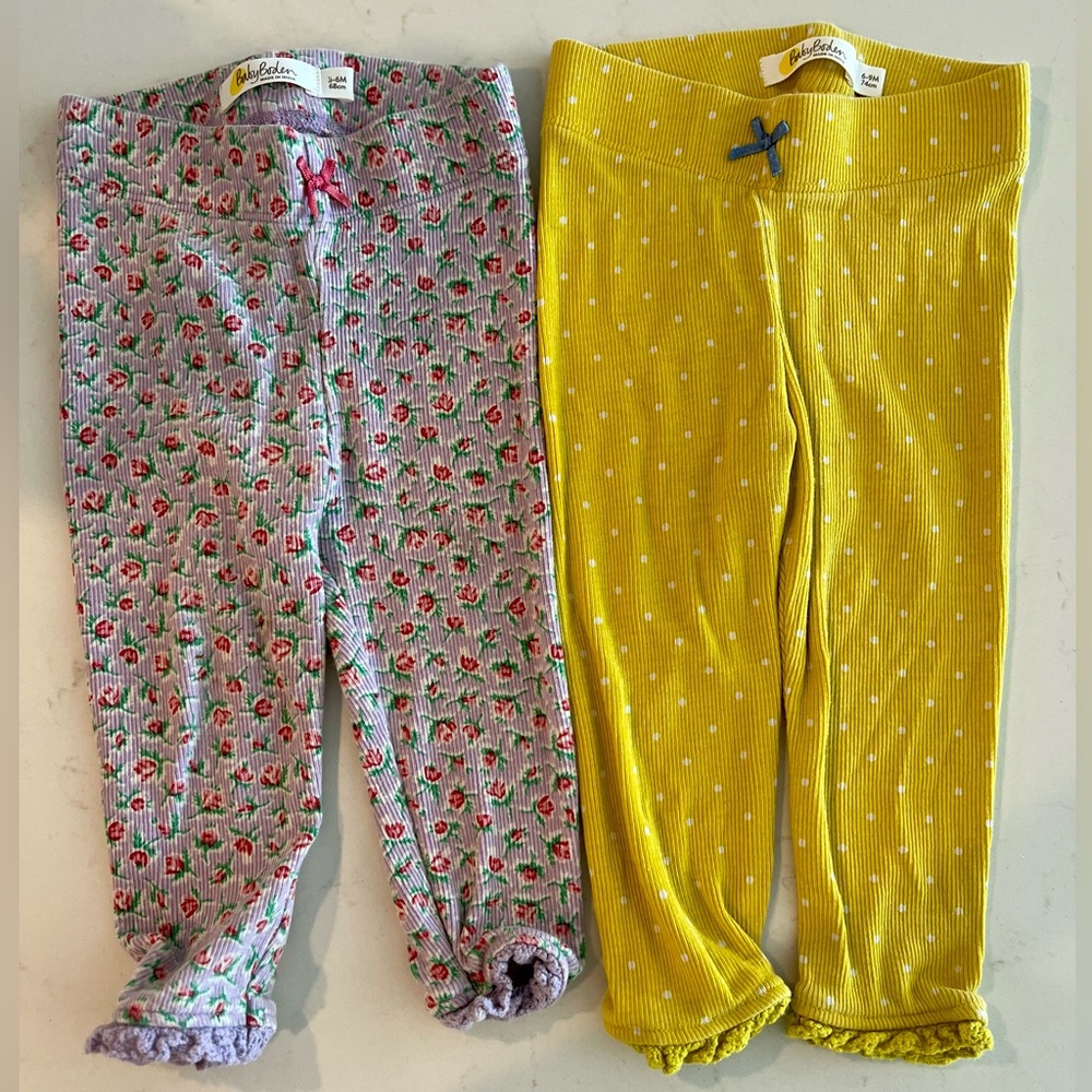 Baby Boden leggings- Floral and Polka Dot